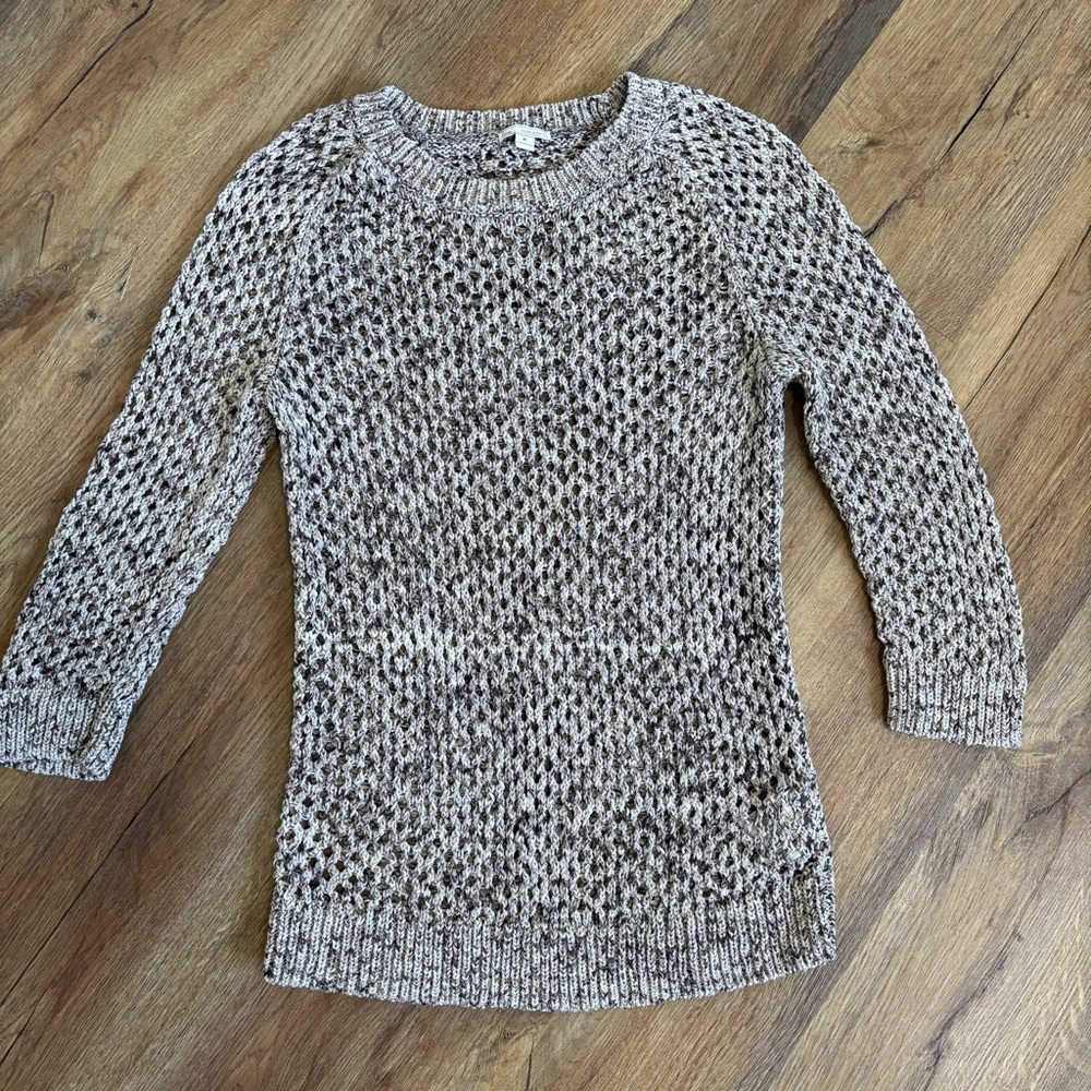 GAP Open Weave Slim Fit 3/4 Length Sleeve Sweater Sz M